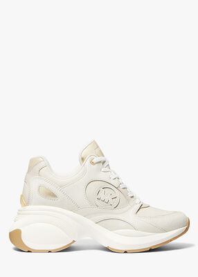 michael kors zuma leather and nylon trainer