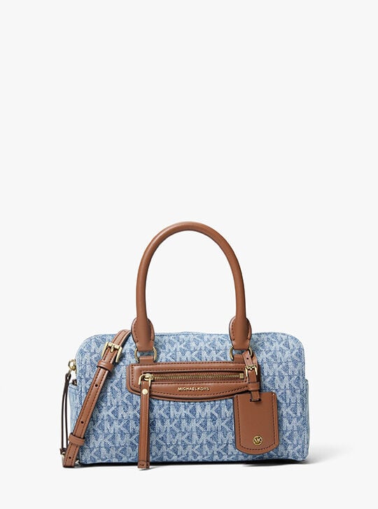 Jet Set Travel Extra-Small Signature Logo Print Denim Duffel