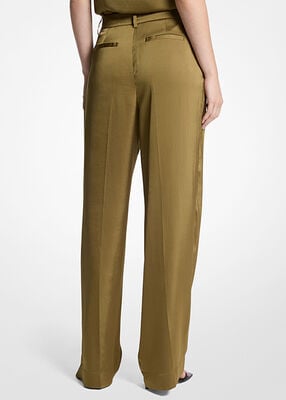 michael kors drapey satin wide leg pants