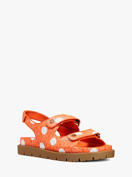 michael kors holland polka dot signature logo sandal
