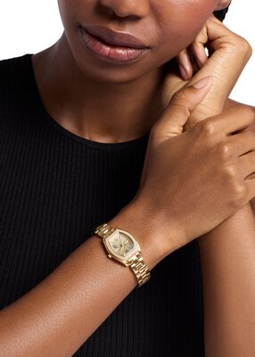 michael kors petite chelsea pav  gold tone watch