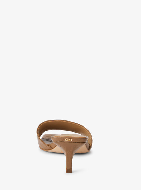 michael kors merriam empire diamond monogram embossed mule