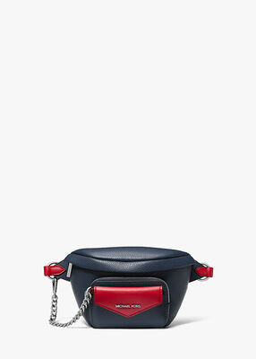 michael kors حقيبة مايسي الكبيرة المصنوعة من الجلد المحبب 2 في 1