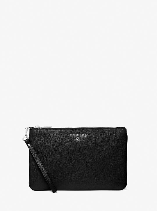Large Pebbled Leather Wristlet michael kors large pebbled leather wristlet