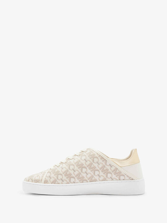 Jenny Empire Monogram and Metallic Sneaker michael kors jenny empire monogram and metallic sneaker