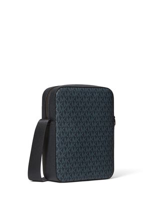michael kors cooper signature logo flight bag