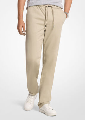 michael kors stretch cotton drawstring trousers