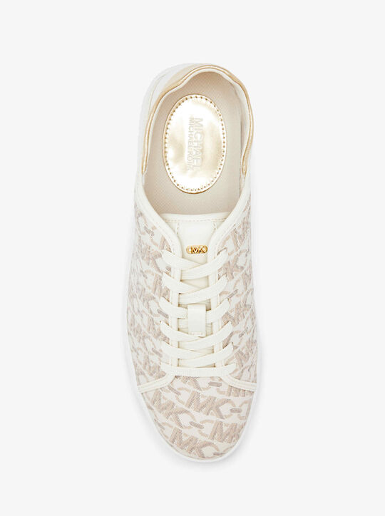 Jenny Empire Monogram and Metallic Sneaker michael kors jenny empire monogram and metallic sneaker