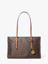 Zadie Medium Signature Logo Print Woven Tote Bag michael kors zadie medium signature logo print woven tote bag
