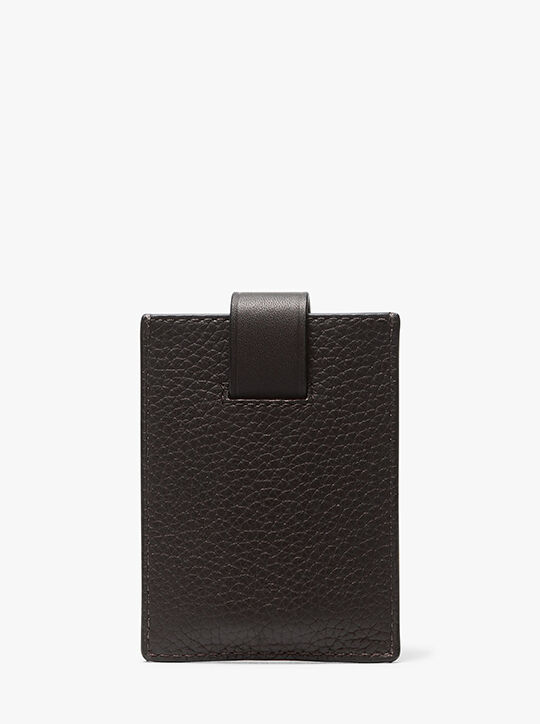 michael kors hudson pebbled leather snap card case