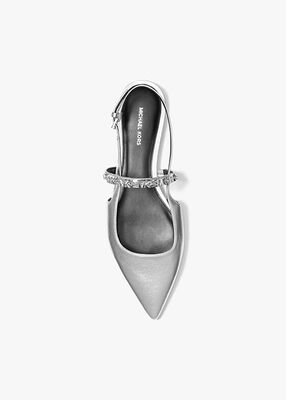 michael kors dina flex metallic leather slingback flat
