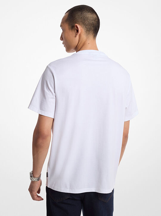 تي شيرت قطني منقوش بشعار الماركة michael kors تي شيرت قطني منقوش بشعار الماركة