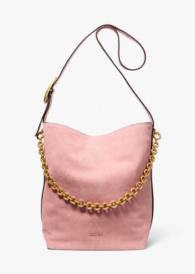 michael kors nolita large suede bucket tote bag