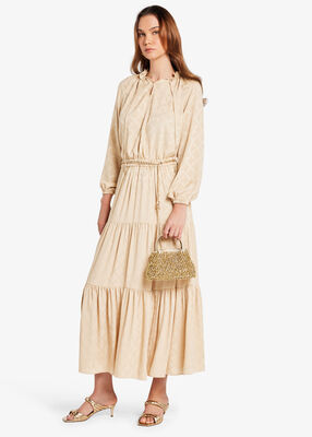 michael kors empire diamond jacquard tiered maxi skirt