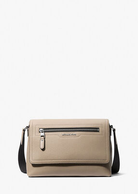 michael kors hudson small pebbled leather messenger bag