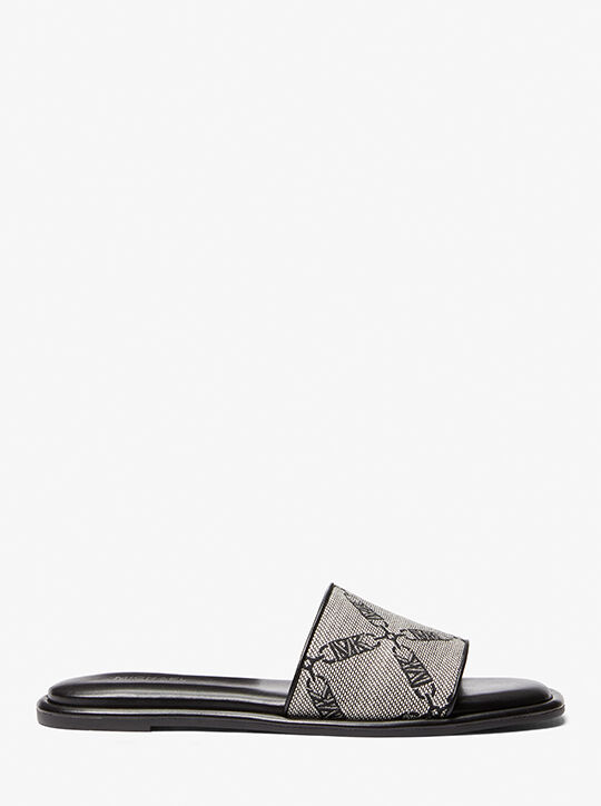 Hayworth Empire Logo Jacquard Slide Sandal michael kors hayworth empire logo jacquard slide sandal