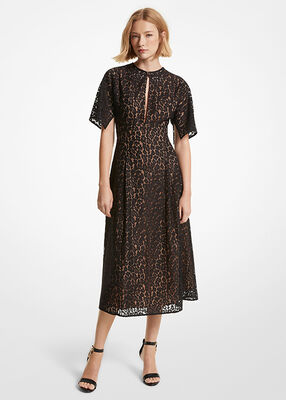 Leopard Corded Lace Midi Dress