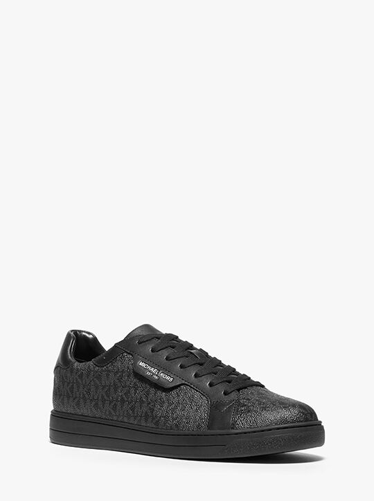 michael kors keating logo and leather sneaker