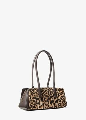 michael kors laila small leopard print calf hair shoulder bag