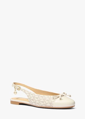 michael kors piper signature logo slingback ballet flat