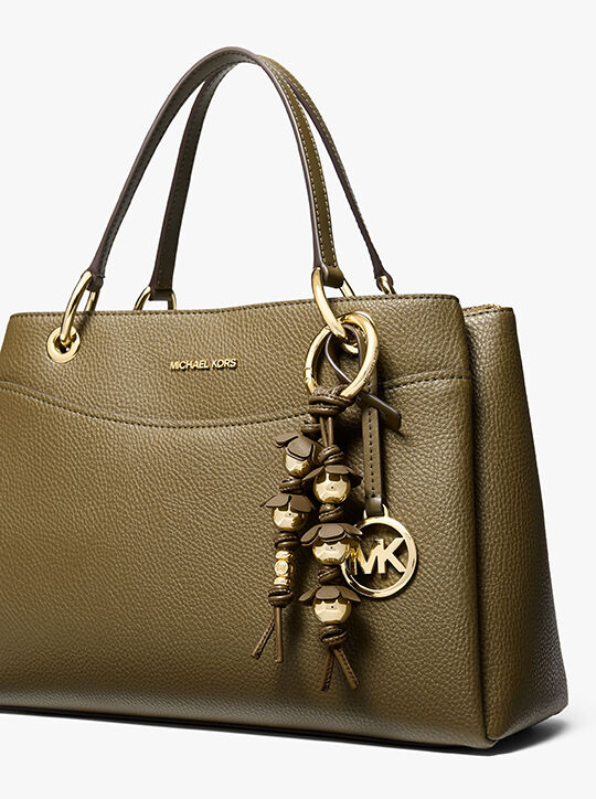 michael kors embellished floral bag charm