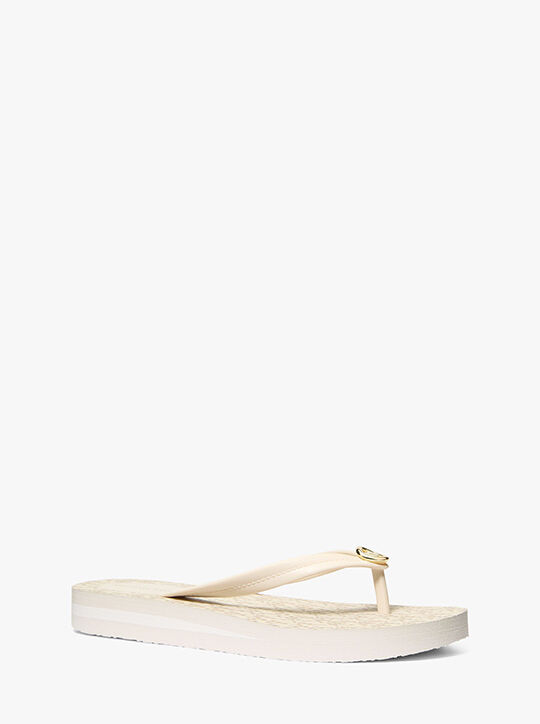 michael kors posie signature logo flip flop