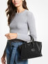 michael kors avril small leather top zip satchel