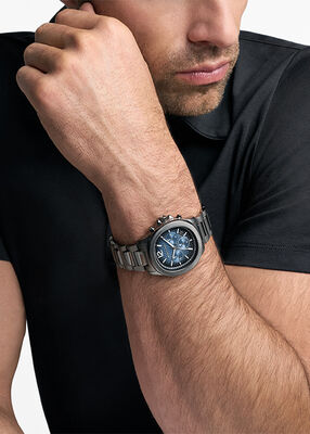 michael kors oversized sage gunmetal watch