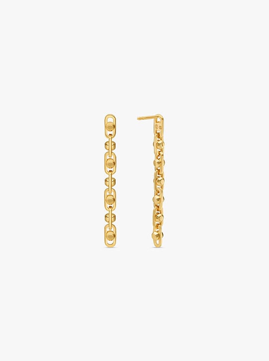 michael kors astor precious metal plated sterling silver link drop earrings