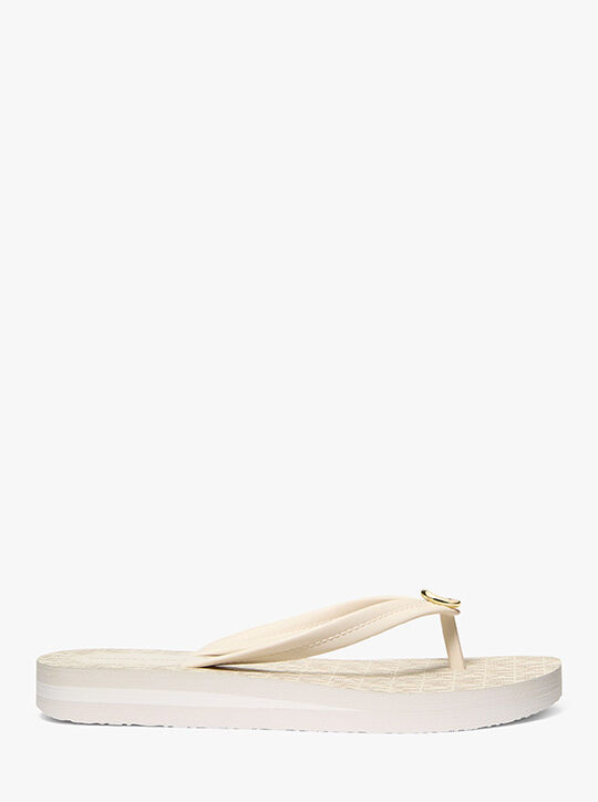 michael kors posie signature logo flip flop