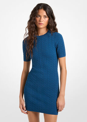 michael kors فستان قصير من قماش جاكار mk2000