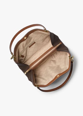 michael kors christina large signature logo shoulder bag