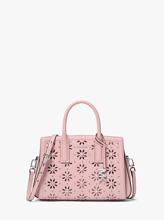 Laila Small Embellished Laser Cut Leather Satchel michael kors laila small embellished laser cut leather satchel