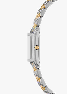 michael kors ساعة مايكل كورس إسيكس بثلاث عقارب من الفولاذ المقاوم للصدأ بلونين