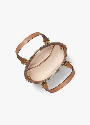 michael kors quinn extra small signature logo and leather convertible tote bag