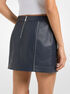 michael kors contrast trim leather mini skirt