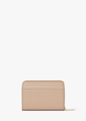 michael kors jet set small pebbled leather zip around card case