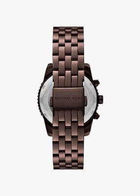 michael kors mini bryant pav  brown tone watch