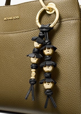 michael kors embellished floral bag charm