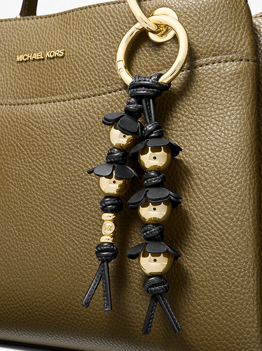 Embellished Floral Bag Charm michael kors embellished floral bag charm