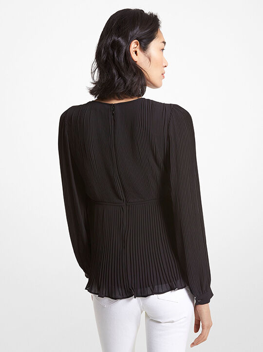 Pleated Georgette Blouse michael kors pleated georgette blouse
