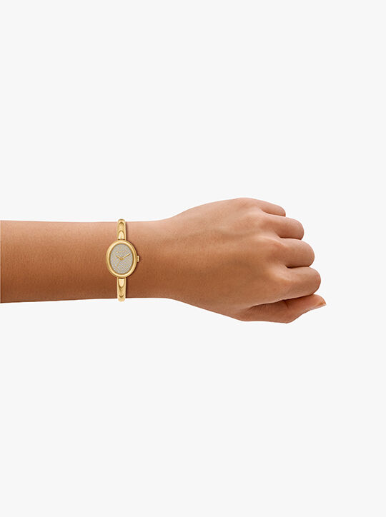 ساعة مايكل كورس مود بثلاث عقارب من الفولاذ المقاوم للصدأ بلون ذهبي michael kors ساعة مايكل كورس مود بثلاث عقارب من الفولاذ المقاوم للصدأ بلون ذهبي