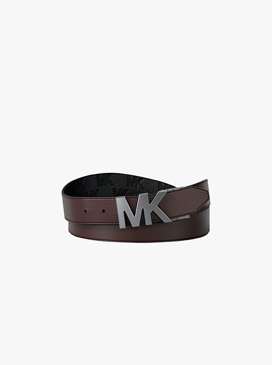 michael kors حزام جلدي قابل للعكس وإبزيم