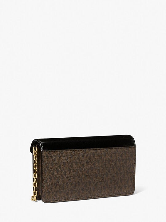 michael kors jet set travel small signature logo clutch crossbody bag