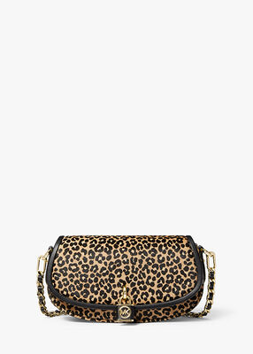 Mila Small Leopard Print Calf Hair Shoulder Bag