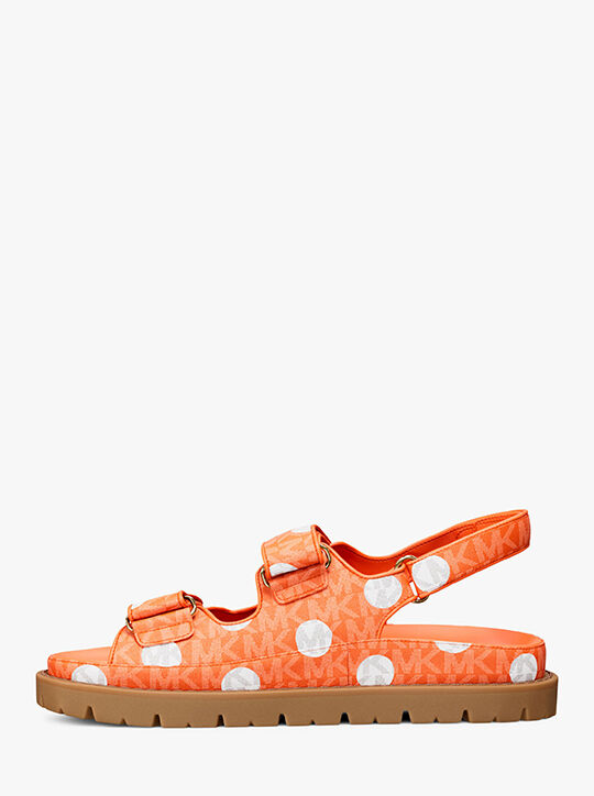 michael kors holland polka dot signature logo sandal