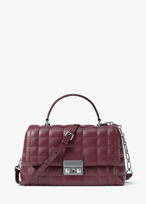 michael kors tribeca medium quilted leather satchel