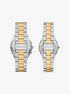 Lennox His and Hers Pavé Two-Tone Watch Set michael kors lennox his and hers pav two tone watch set