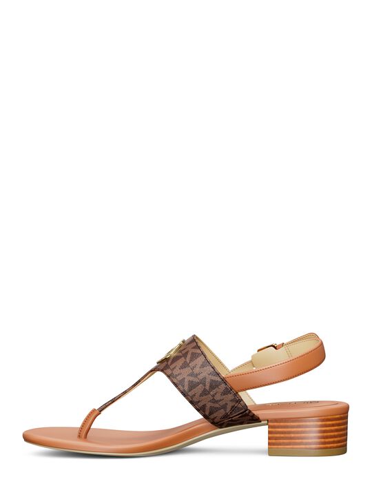 michael kors hannah signature logo t strap sandal