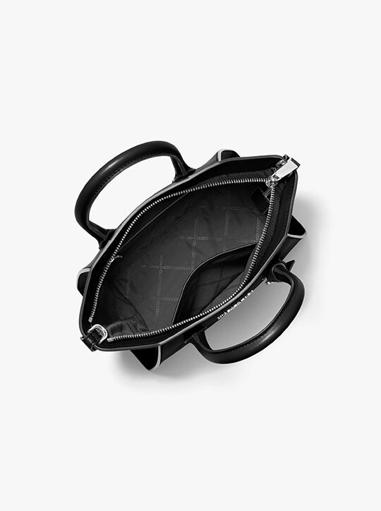 michael kors avril small leather top zip satchel